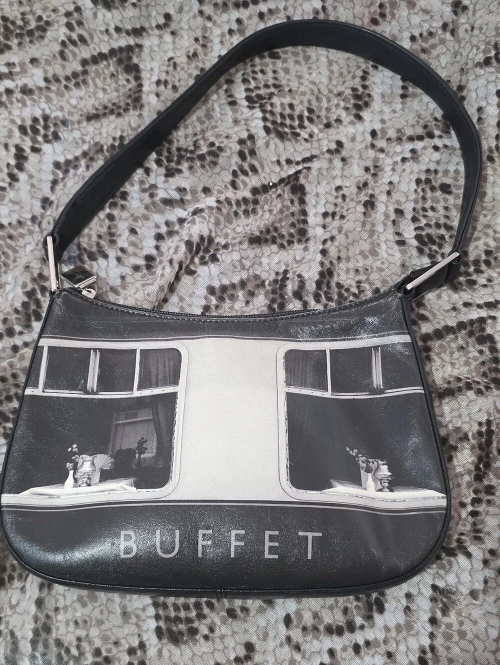Vintage Icon Los Angeles Buffet Genuine Leather Art Print Y2K Shoulder Bag